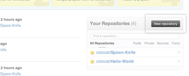 How to create a new repository. Image from https://help.github.com/articles/create-a-repo